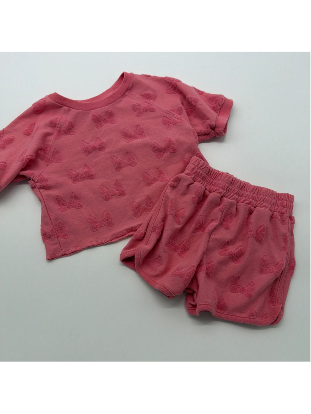 Disney Junior Pink Bow Textured Matching Set Size 3T